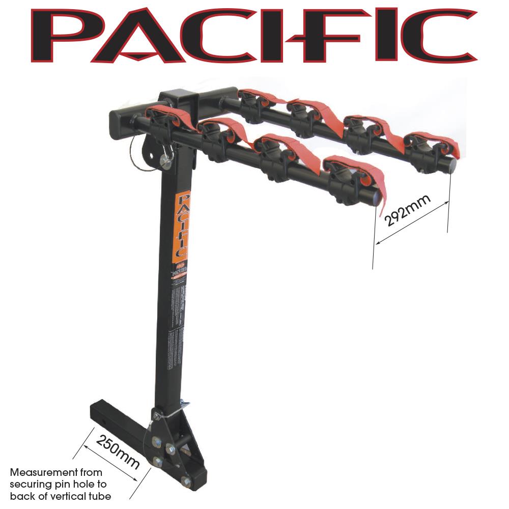 PSH4B Pacific Tilt Square Hitch 4 Bike Rack 50mm Hitch Bike Corp