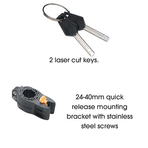 OG Series - Mini U-Lock Keyed - 90mm x 140mm x 11mm Cable 120mm x 10mm