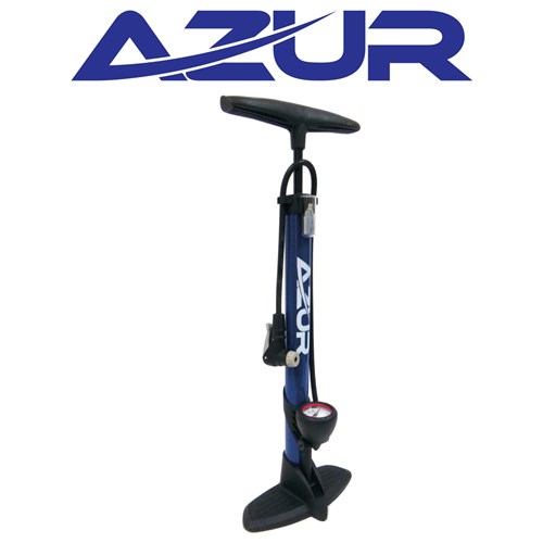 Alloy Clever Valve Pump With Gauge - Blue