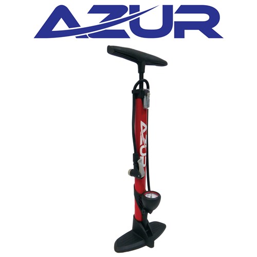 Alloy Clever Valve Pump With Gauge - Red