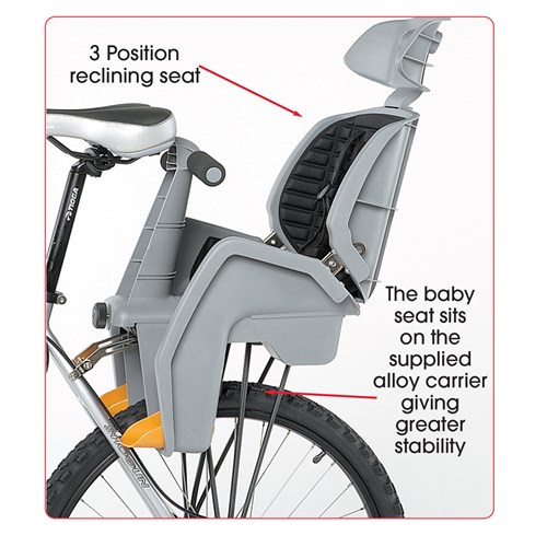 Deluxe Baby Seat With Rack - Suits Disc brake specific